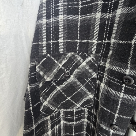 Black and White Plaid Women's Jacket Coat - Picture 6 of 10
